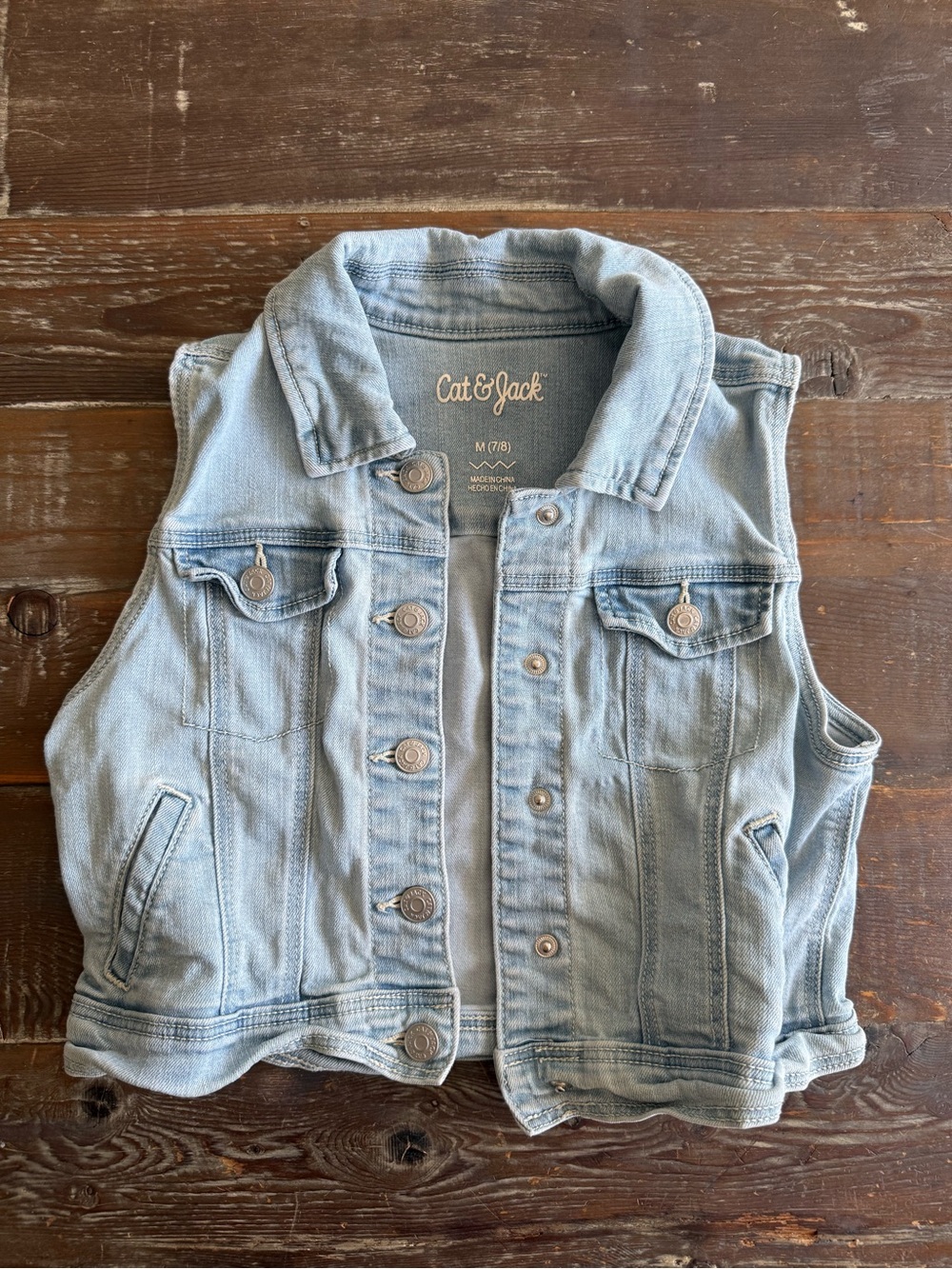 Cat & Jack Light Blue Denim Vest Jacket